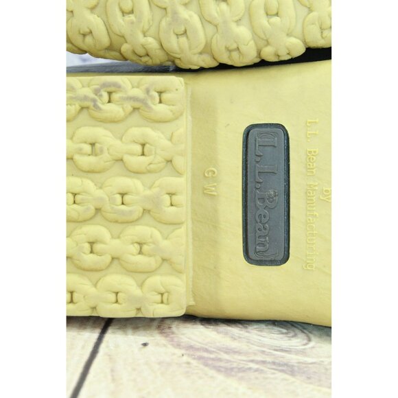 LL Bean Brown Leather Lace Up Round Toe Unlined Ankle Duck Boots Size 9 Wide - Picture 9 of 10